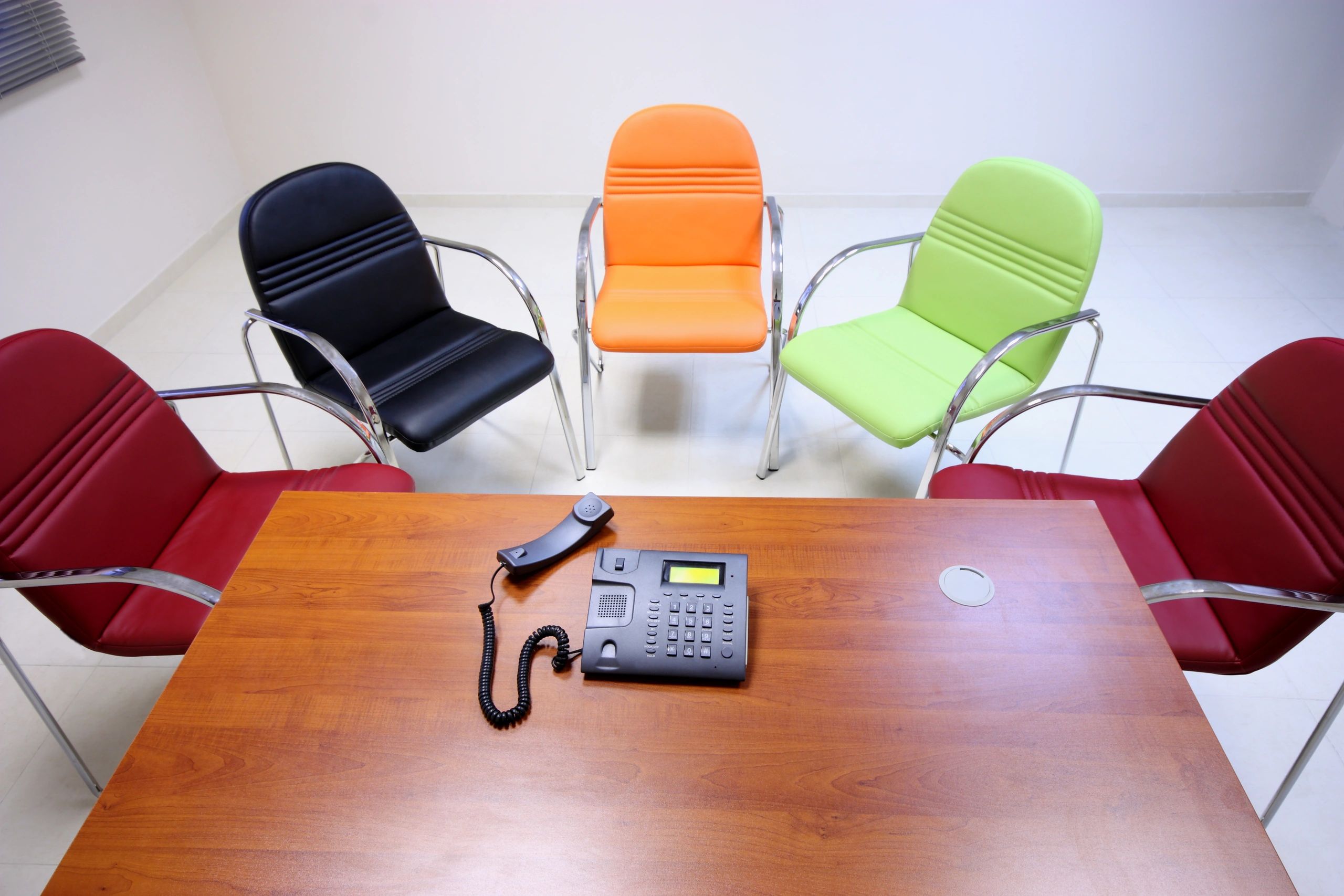 Conference room table setup