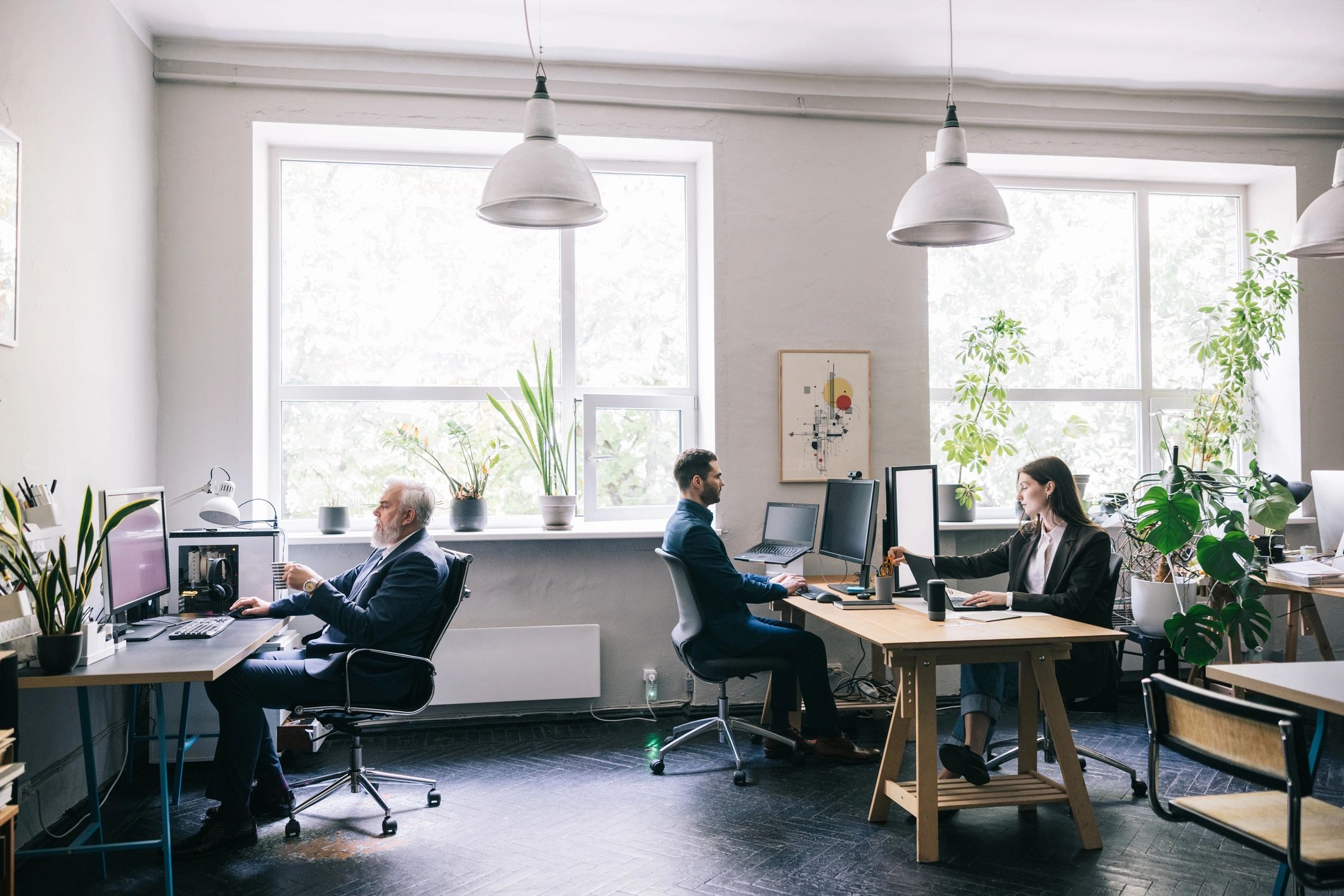 Team working in a modern office